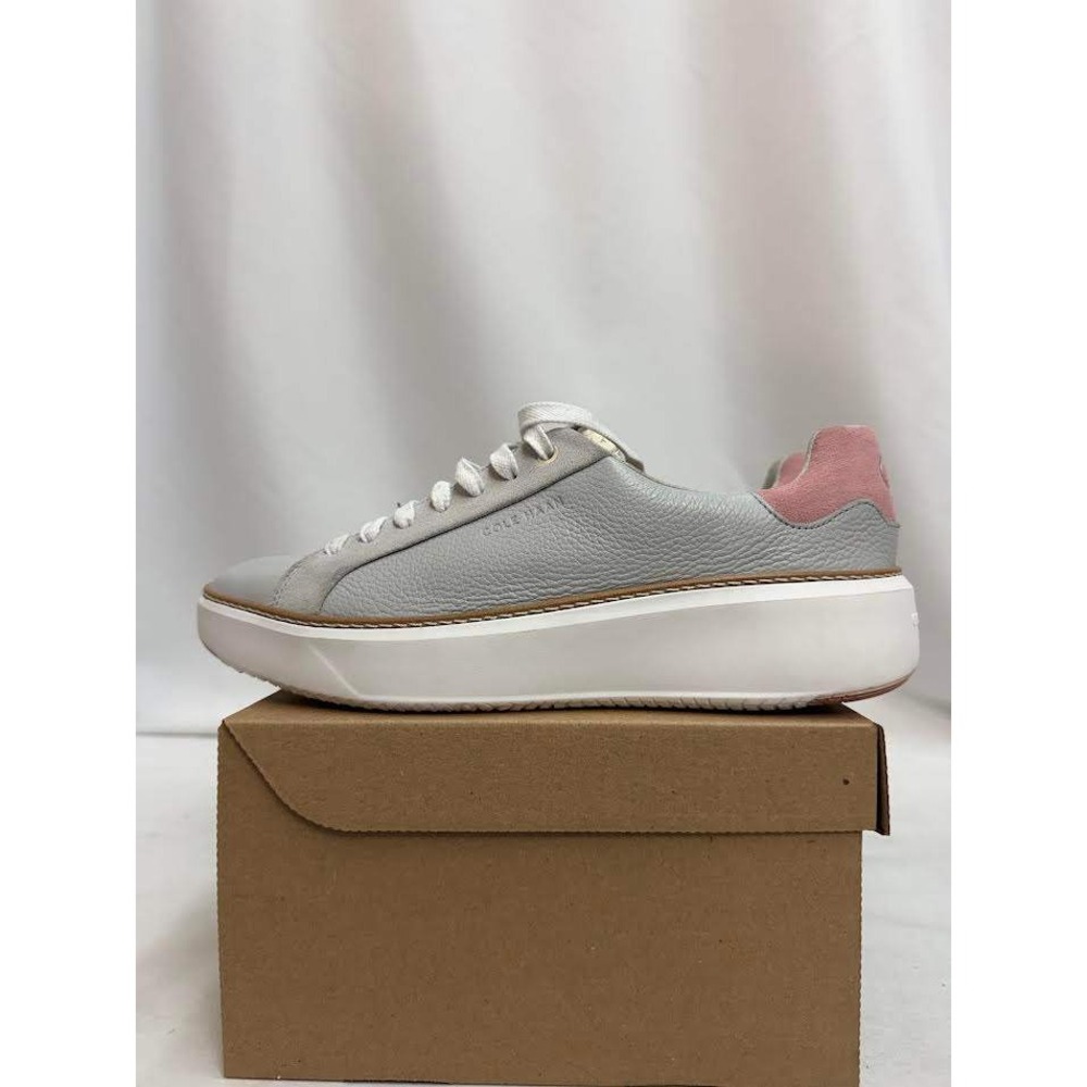 Cole Haan Grand Ambition Grey Pink Leather Platform Sneakers Womens Shoes Sz 10